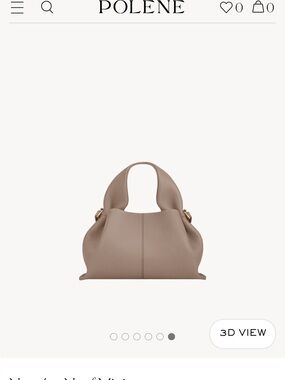 Polene Nauf Mini Taupe Graine Leather Bag